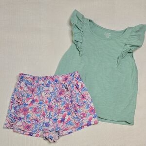 btween & Jumping Beans Floral Shorts And Shirt Set